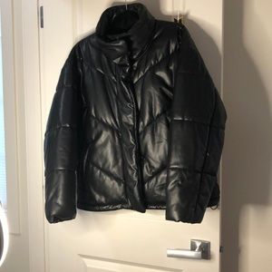 ARITZIA Wilfred Faux Leather Puffer - Black